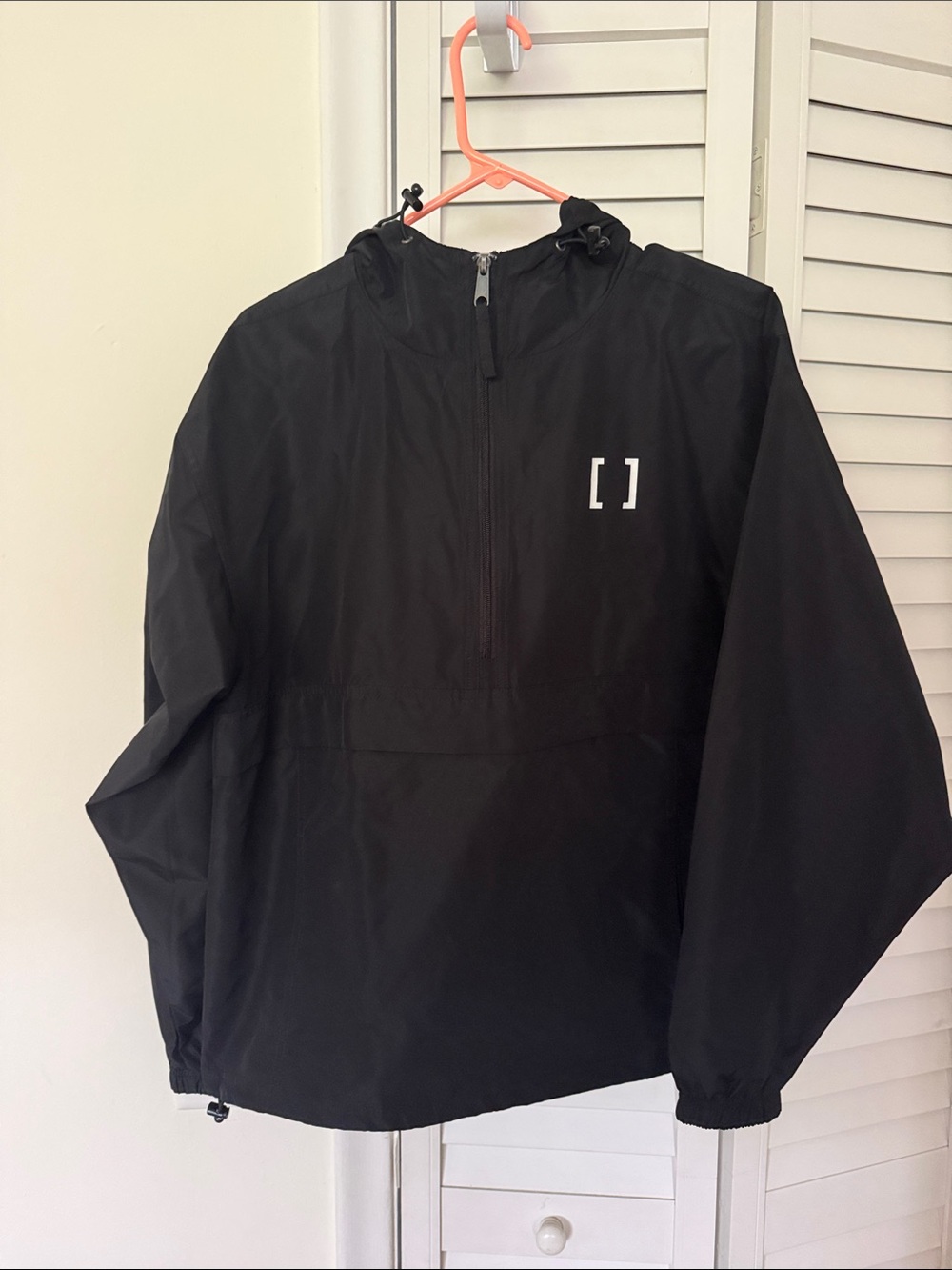 Champion Solidcore Black Hooded Pullover Windbreaker